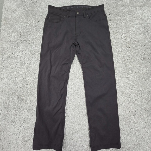 Prana Brion Pants Men 32 (Fits 32x28.5) Gray Slim Straight Outdoors Hiking - Picture 1 of 13